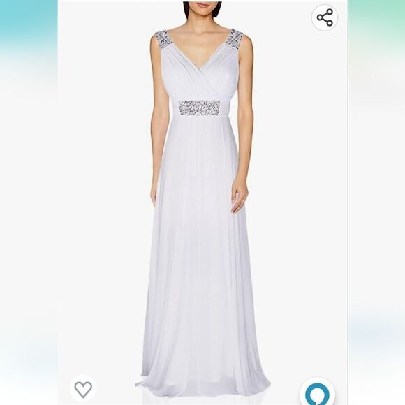 Conail Coco Women Ruched Waist Rhinestone Casual Tulle Long Dress - Picture 1 of 16